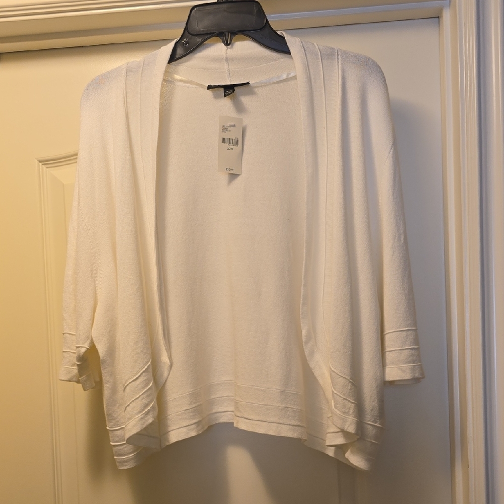 Lane Bryant Cream Open-Front Women's Cardigan